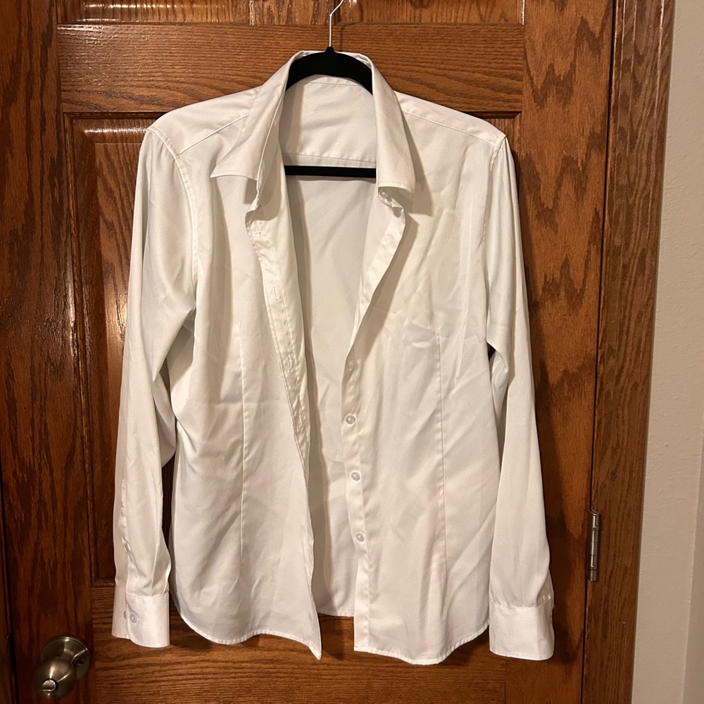 White women’s button down